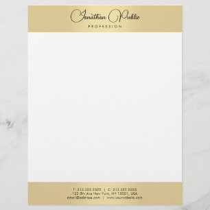 Guld White Modern Elegant Typography-mall Brevhuvud