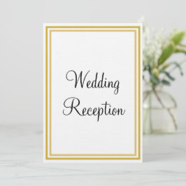 Guld White Monogram bröllopsmottagning Inbjudningar