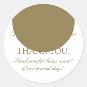 Guld White Monogram D Wedding Favor Sticker Runt Klistermärke