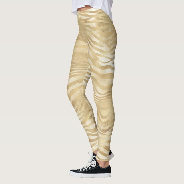 Guld White Ombre Zebra Leggings (Vänster)
