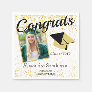 Guld White Photo studenten, klass 2022 Pappersservett
