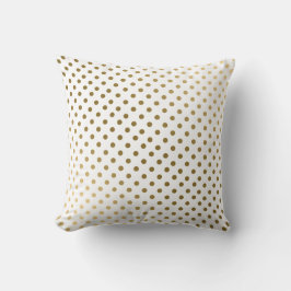 Guld & White Polka dots Modern Geometric Mönster Kudde