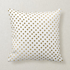 Guld & White Polka dots Modern Geometric Mönster Kudde