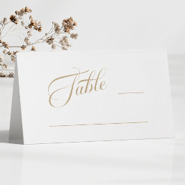 Guld & White Romantic Classy Typography Bröllop Placeringskort