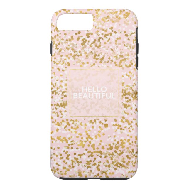 Guld White Rosa Confetti Case-Mate iPhone Skal (Baksida)