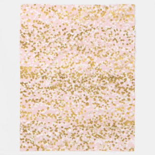 Guld White Rosa Confetti Fleecefilt
