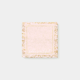 Guld White Rosa Confetti Post-it Block