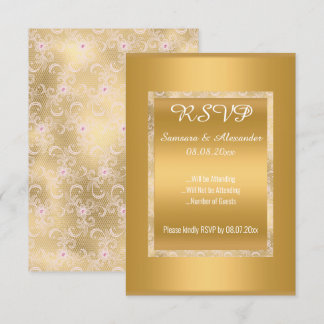 Guld White Rosa Snöre Simple All Occassion OSA Inbjudningar