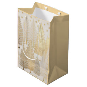 Guld White Silver jul Gräs Träd Gift Bag