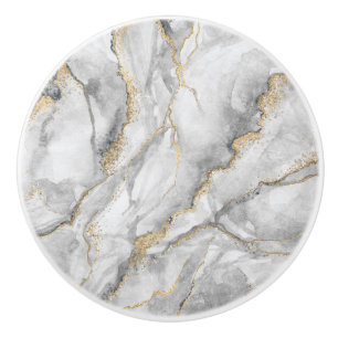 Guld White Silver Marble Söt Knopp