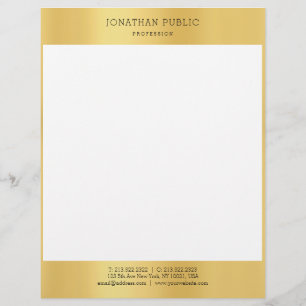 Guld White Simple Modern Professionell Template Brevhuvud