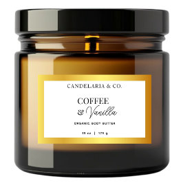 Guld & White Skincare Label-etikett Förpackning Rektangulärt Klistermärke