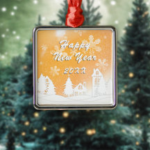 Guld White Snö House God jul