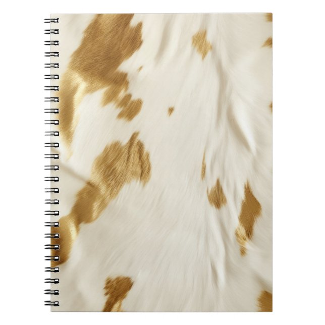 Guld White Southwest Cowhide Anteckningsbok (Framsidan)