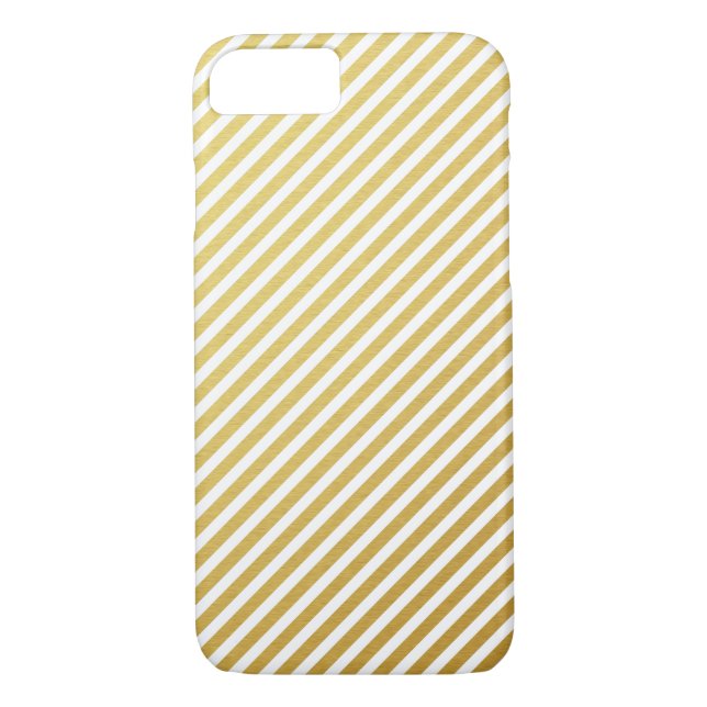 Guld & White Stripe iPhone 7 Fodral Case-Mate iPhone Skal (Baksida)