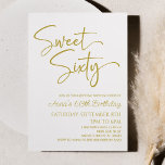 Guld White Sweet sextio minimala 60:e Födelsedagsf Inbjudningar<br><div class="desc">Det här är en Guld White Sweet sextio Modern Minimalist 60:e Födelsedagsfest inbjudan!</div>