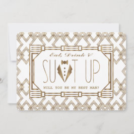 Guld & White Underbar Gatsby KOMMER ATT DU ÄR MIN  Inbjudningar