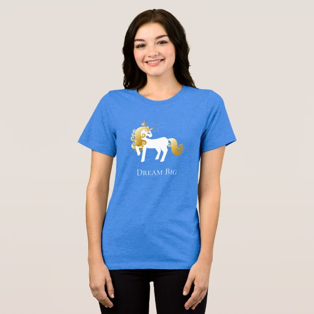 Guld White Unicorn Dream T Shirt (Framsida Full)