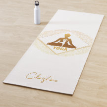 Guld-White Yoga Pose med eget namn