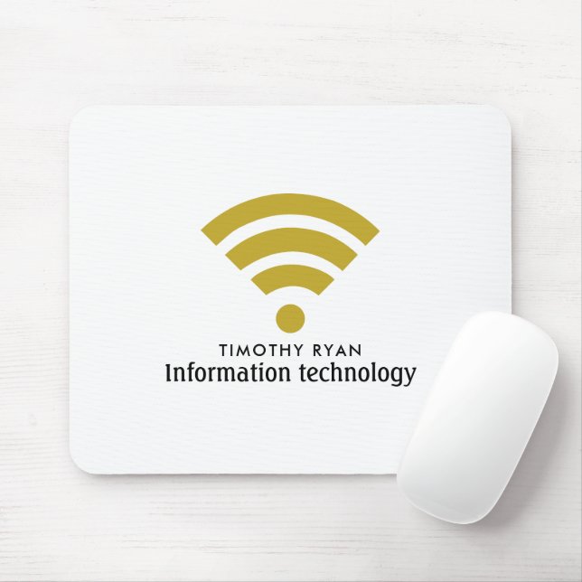 Guld Wi-Fi-Logotyp, informationsteknik, dator Musmatta (Med mus)