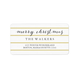 Guld Wide Streck-skript God jul Adressetikett