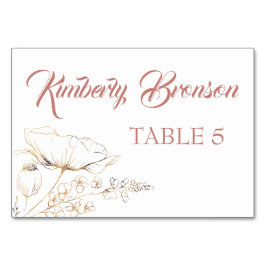 Guld Wildbloms individuella gästkort Namn Bord Bordsnummer