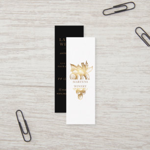 Guld Winery Elegant Sommelier Vin Maker Mini Visitkort