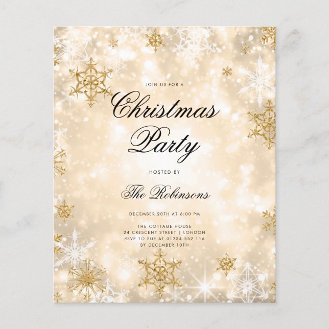 Guld Winter  Helgdag Inbjudan Program & Menu (Framsidan)