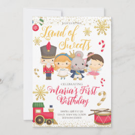Guld Winter Nutcracker Birthday-inbjudan Inbjudningar