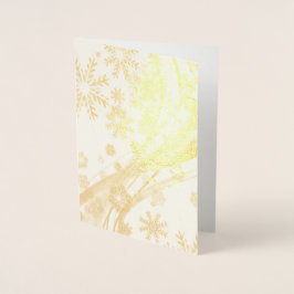Guld Winter Snöflingor jul Swirl Folierat Kort