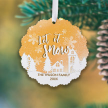 Guld Winter Wonderland Låt det snöa Helgdag