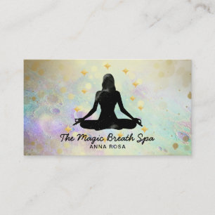 *~ Guld Woman Glitter Meditation Mindfulness Yoga Visitkort