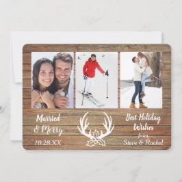 Guld Wood Antler använde tre fotomallar Julkort