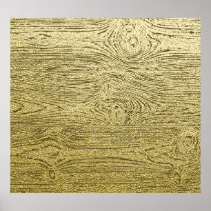 Guld Wood Glitter Struktur Poster