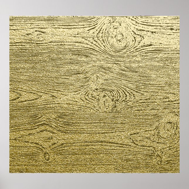 Guld Wood Glitter Struktur Poster (Framsidan)