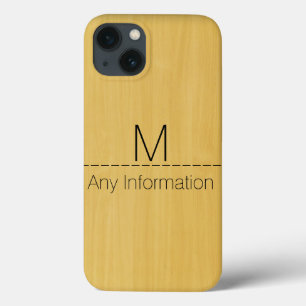 Guld Wood Grain Struktur Monogram