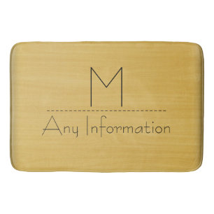 Guld Wood Grain Struktur Monogram Badrumsmatta