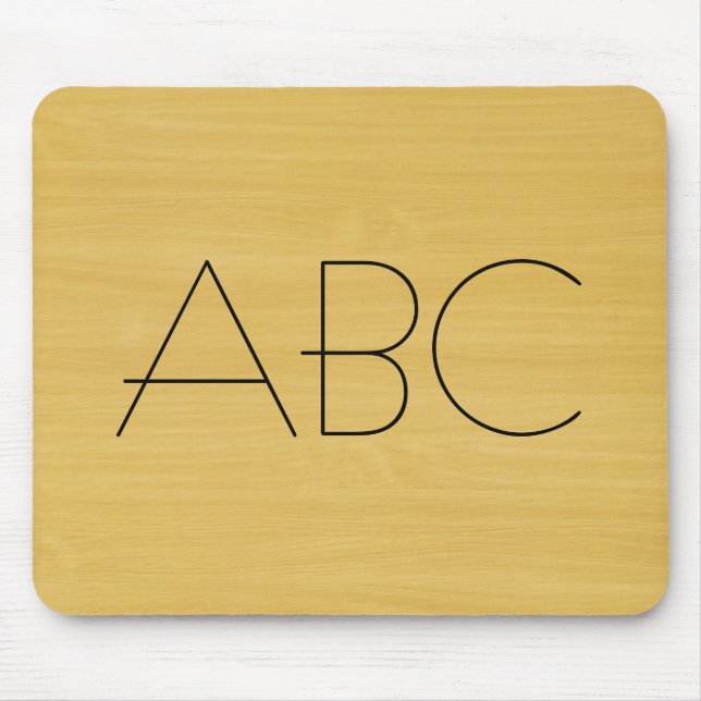 Guld Wood Grain Struktur Monogram Musmatta (Framsidan)