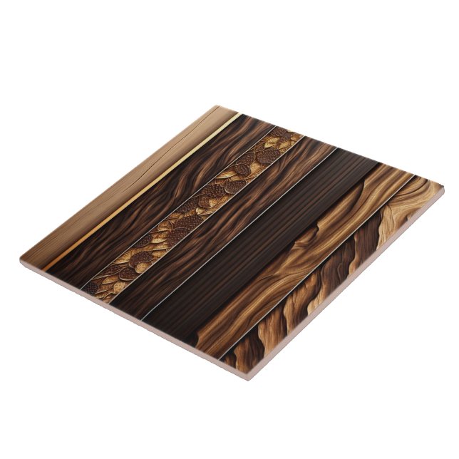 Guld Wood Modern Art Lamperia Collection Kakelplatta (Sidan)