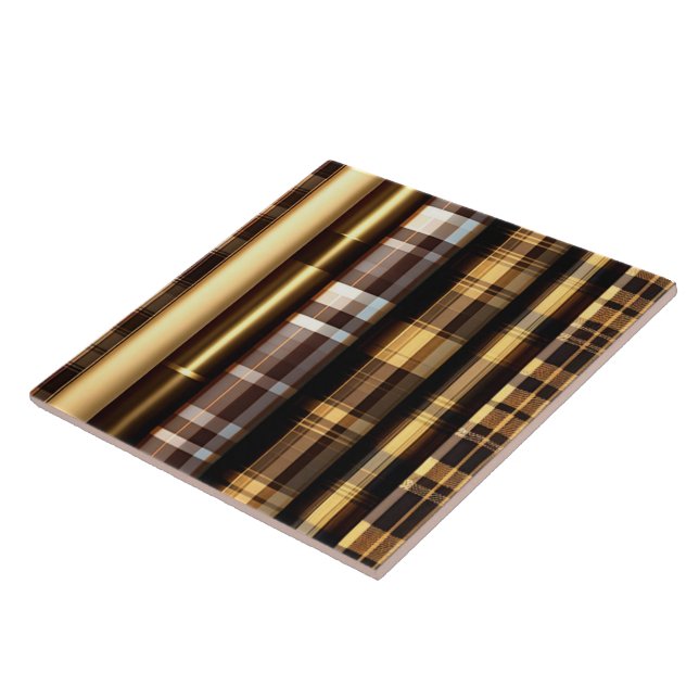 Guld Wood Trendig Art Lamperia Collection Kakelplatta (Sidan)