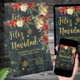 Guld Woodland Spain Feliz Navidad julkort Inbjudningar