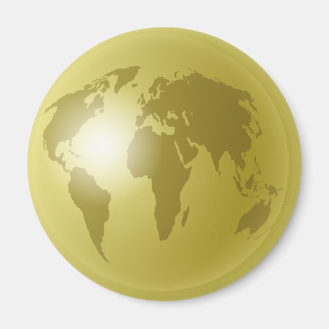 Guld World Globe Magnet (Framsidan)