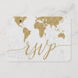Guld World Map Anpassningsbar Destination Wedding OSA Kort