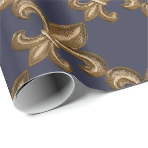Guld- Wrought järn Fleur de Lis Anpassningsbar Presentpapper