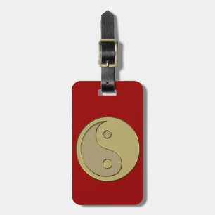 guld- yin yang bagagebricka