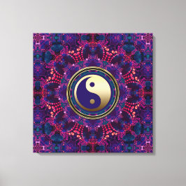 Guld Yin Yang Lila Indigo Ocho Energy Mandala Canvastryck