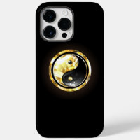 Guld Yin Yang på svart