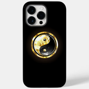 Guld Yin Yang på svart