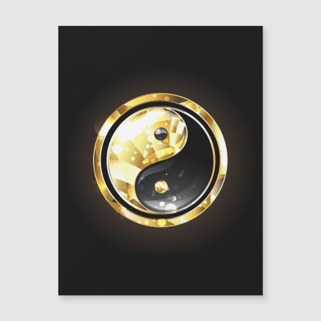 Guld Yin Yang på svart (Framsida)