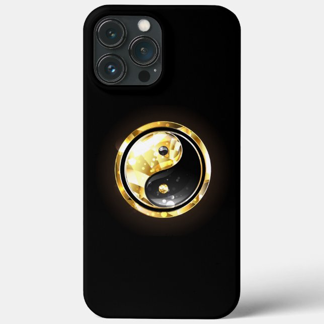 Guld Yin Yang på svart (Baksida)